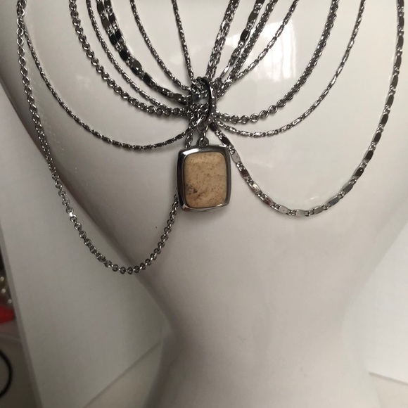 WHBM Silver and Tan Choker - Picture 4 of 7